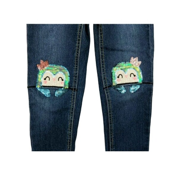 Vigoss Pull-on Jagger Skinny Jegging Jeans  Girls Size 6  Sequin Owl Knees - Picture 3 of 7